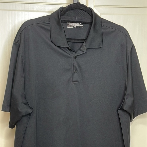 Nike Men's Dri-FIT Sz XL Micro Pique Polo Black Short Sleeve Collared Golf - Picture 2 of 9